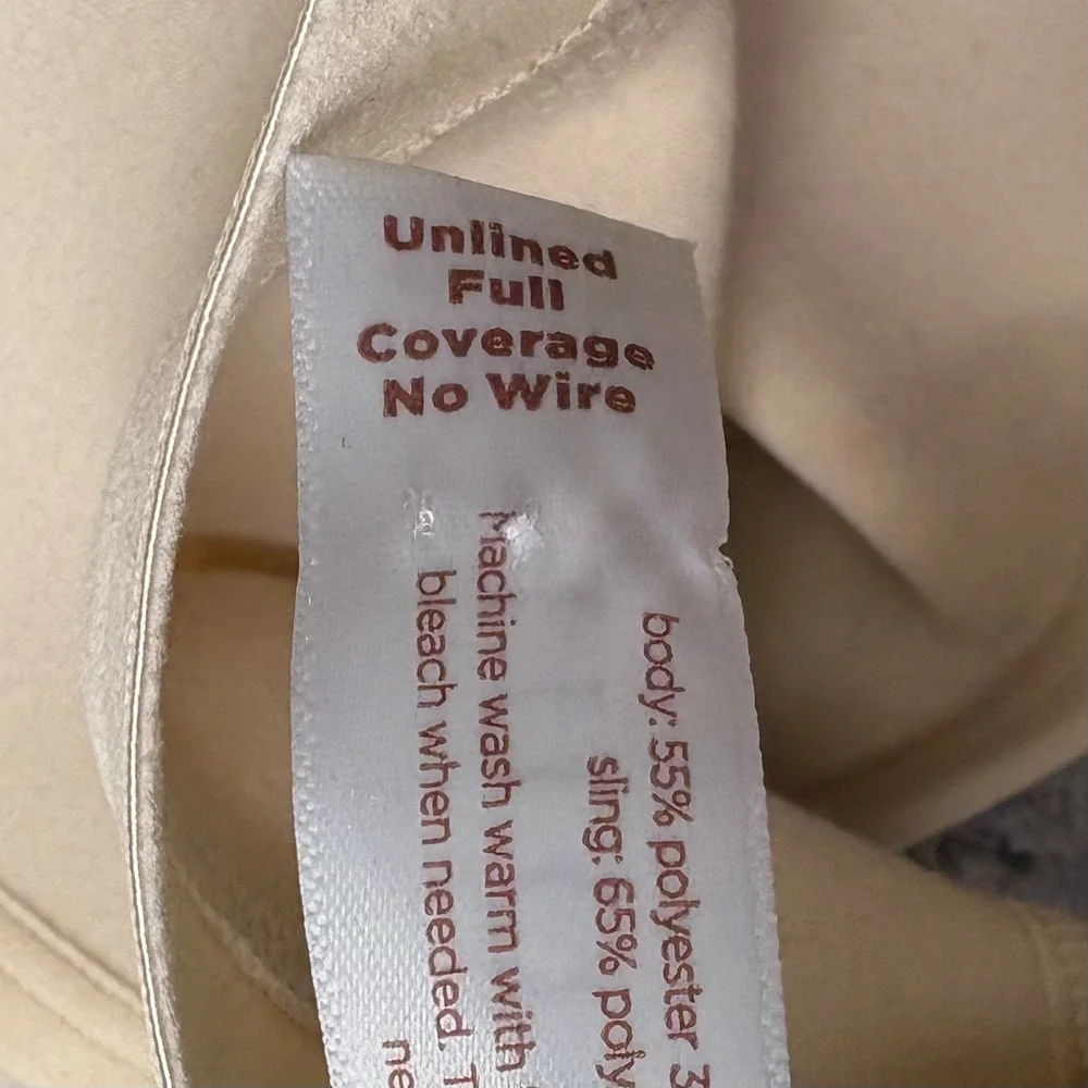 Cacique Womens Bra 52C Beige Unlined Full Coverage No Wire Wireless